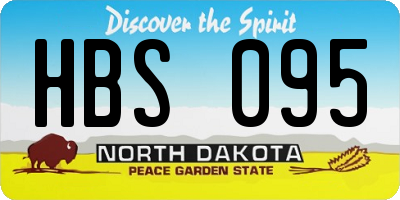 ND license plate HBS095