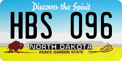 ND license plate HBS096