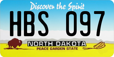 ND license plate HBS097