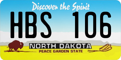 ND license plate HBS106