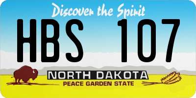 ND license plate HBS107