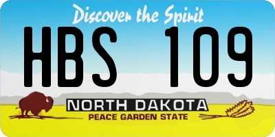 ND license plate HBS109