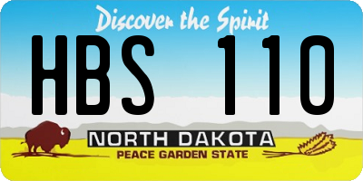 ND license plate HBS110