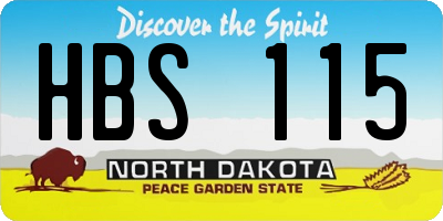 ND license plate HBS115