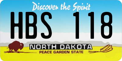 ND license plate HBS118