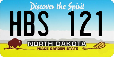 ND license plate HBS121