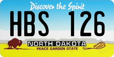 ND license plate HBS126