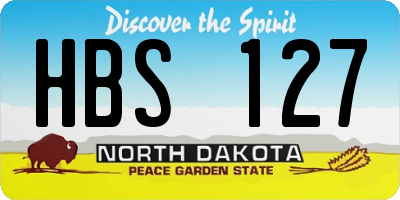 ND license plate HBS127