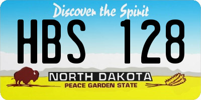 ND license plate HBS128