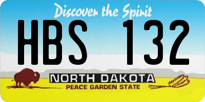 ND license plate HBS132