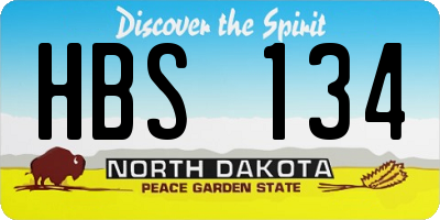 ND license plate HBS134