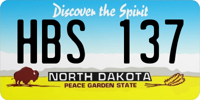 ND license plate HBS137