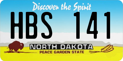 ND license plate HBS141