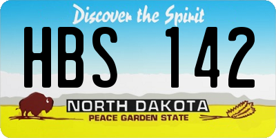 ND license plate HBS142