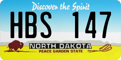 ND license plate HBS147
