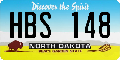 ND license plate HBS148