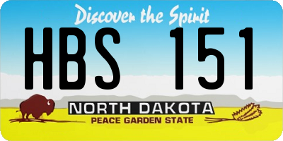 ND license plate HBS151