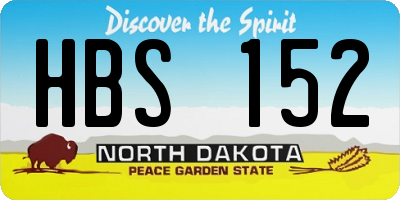 ND license plate HBS152