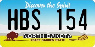 ND license plate HBS154