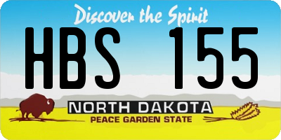 ND license plate HBS155
