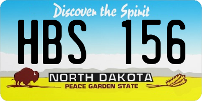ND license plate HBS156