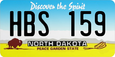 ND license plate HBS159