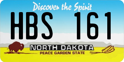 ND license plate HBS161