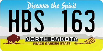 ND license plate HBS163