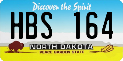 ND license plate HBS164