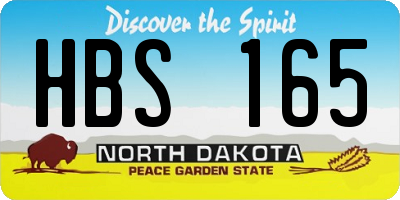 ND license plate HBS165