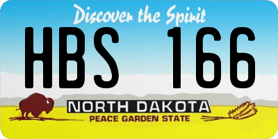 ND license plate HBS166