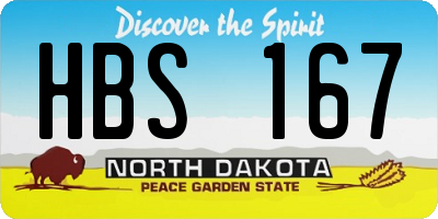 ND license plate HBS167