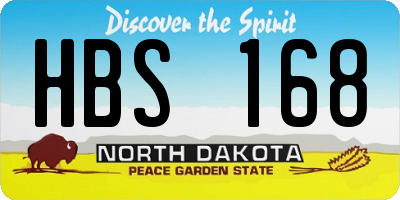 ND license plate HBS168