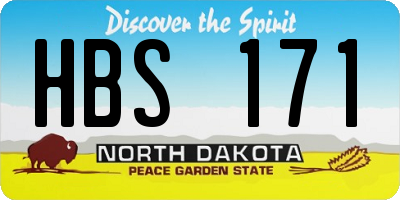 ND license plate HBS171