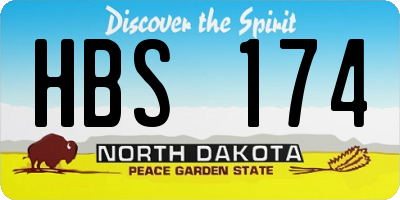 ND license plate HBS174