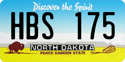 ND license plate HBS175