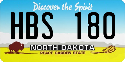 ND license plate HBS180