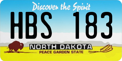 ND license plate HBS183