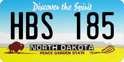 ND license plate HBS185