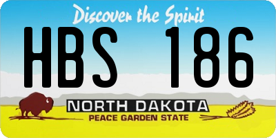 ND license plate HBS186