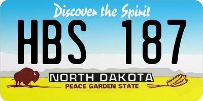 ND license plate HBS187