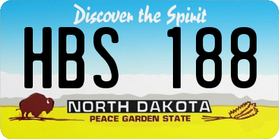 ND license plate HBS188