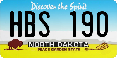ND license plate HBS190