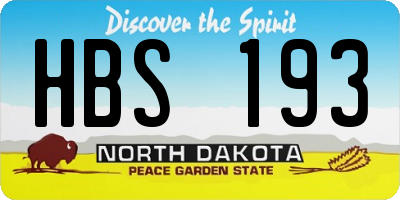 ND license plate HBS193