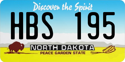 ND license plate HBS195