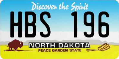 ND license plate HBS196