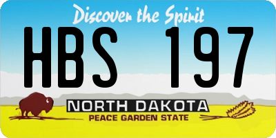 ND license plate HBS197