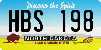 ND license plate HBS198