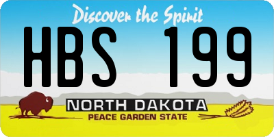 ND license plate HBS199