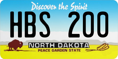 ND license plate HBS200
